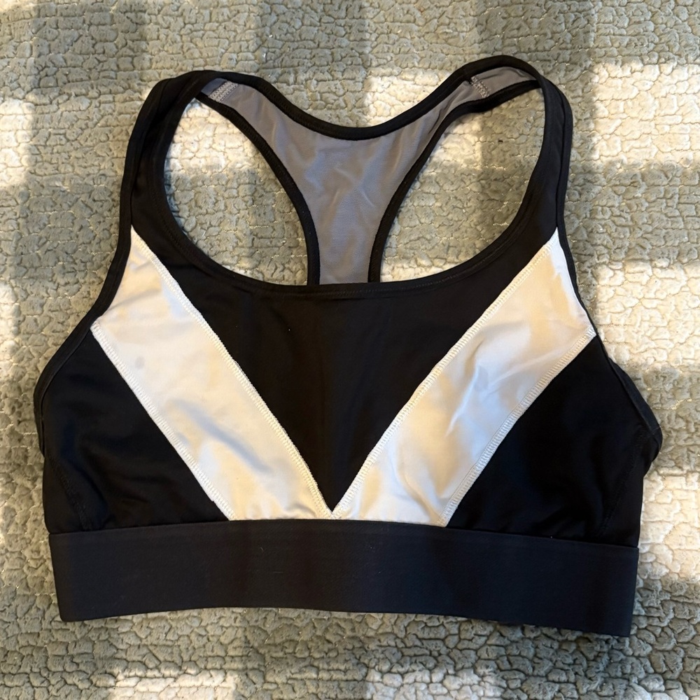 Black and White Sports Bra